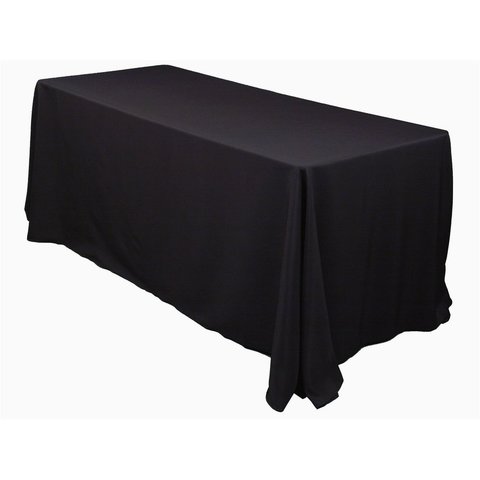 8' Rectangle Table Black Linen (90 8' Rectangle Table Black Linen (90